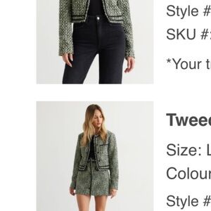 Dynamite Green Tweed Blazer and skirt set BNWT